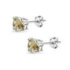 925 Silver 6mm Golden Shadow Round Stud Earrings Made With European Crystals 