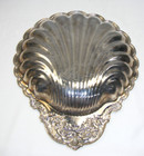 Vintage Silverplate Look Elegance E P Steel 14  By 11  Tray Clam Shape 5-west