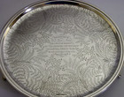 Harthill Yorkshire Cricket Club Sterling Silver Tray Salver 1878 Antique 530g