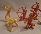 Lot Of 9 Vintage Auburn Rubber Toy Indian Figures