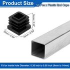 50pcs 9 16   15mm  Square Tubing End Caps Plastic Hole Plugs Insert - End Cap