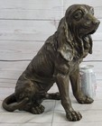 Signed Original Hound Dog Garden Backyard Decor Bronze Statue Sculpture Artwork