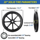 2-pack 20  Flat Free Tire   Wheel For Rubbermaid Wheelbarrow  Garden Yard Cart