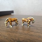 2 Vintage Mini Cobalt Porcelain Tang China Horse Figurine Brown 