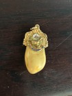 Antique Bpoe Gold   Elk Tooth Pendant Red Eye   Enameling Fraternal Jewelry