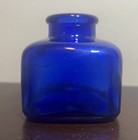 Antique Cobalt Blue 2 0    Square Inkwell  Bottle Vintage Excellent Condition