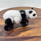 Porcelain Panda Bear Figurine Walking Hand Painted Vintage Glossy 7  X 4 