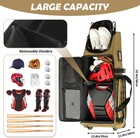 Large Catcher Gear Bag With Wheels - Rolling Baseball Tactical Style For 4 Bats 