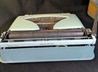 Vintage Baby Blue Remington Streamliner Portable Manual Typewriter W case