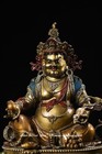 12 6  Tibet Bronze Gilt Painting Yellow Jambhala Wealth God Buddha Mouse Statue