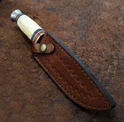 Small 10  Bone Handle Edc Hunting And Camping Knife W leather Sheath