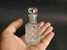 Vintage Rare Cut Glass Collectible Perfume Bottle Carafe With Stoppers
