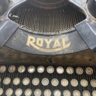 Vintage Antique Royal Typewriter With Dual Beveled Glass Side Panels