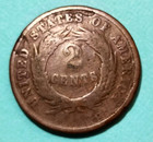1864 Large Motto Two Cent Piece G Good 2c Coin