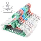 80 Pack Baby Closet Hangers Kids Clothes Hangers Adjustable  mix Colors  With 