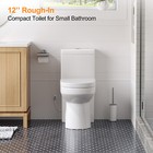 Horow Small Modern One Piece Toilet Elongated Dual Flush W  Soft Close Seat