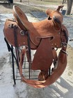 Lightly Used 15 5    Rough Out  Bear Trap  Western Saddle  Bowden Mule Tree