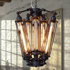 Vintage Industrial Chandelier Steampunk Cage Pendant Light Loft Ceiling Lamp Led