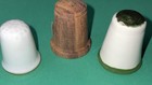  3  Lucky Irish Shamrock  Claddagh    Single       -wood   Ceramic Thimble Lot