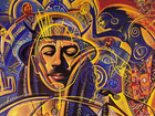 Carlos Santana Signed Shaman Lithograph By Abraxas - Jsa Coa Certified Authentic