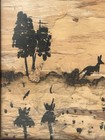 Vintage Aboriginal Australian Bark Painting Landscape Kangaroo 13 5 X 9   