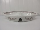 Pioneer Woman Agatha Brown Divided Server Stoneware Tray Floral White New