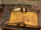 Italian Hollywood Regency gold brass Tone tassels napkin mail mis Holder w feet 