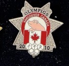 Nos 2010 Olympig Pin  Vancouver Canada Olympic Games Security Pin - Silver Tone