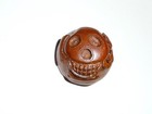 Wonderful Hand Carved Round Boxwood Skull Shank Button - Approx  1    Diameter