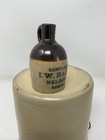 Antique Mini Stoneware Whiskey Jug Compliments Of I W Harper Nelson Co Kentucky