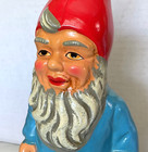Vintage Mc Ceramic Gnome Elf Dwarf Figure With Lantern Bright Colors Japan