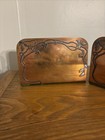 Antique vintage Sterling Inlay     On Bronze Arts   Crafts Bookends Pair  read 
