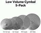 Low Volume Cymbal Set 5pc  14  Hi-hat  16 18  Crash  20  Ride   Bag