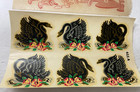 Vintage 1950 s Duro Decals  411 A Black Swans Floral Mid-century Complete Decal