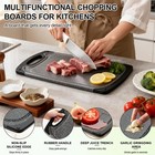 Viretang Plastic Cutting Boards Set Of 3 bpa Free dishwasher Large  Dark Gray