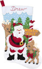 Felt Applique Christmas Stocking Kit  18   North Pole Santa