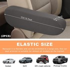 2 Pcs Car Front Seat Armrest Covers  Elastic Fabric Stretch Auto Seat Gray