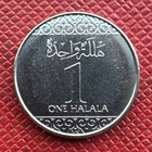 Saudi Arabia 1438  2016  Nickel Plated Steel 1 Halala  Salman  Unc Bu  Km  73