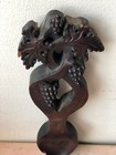 Beautiful Vintage Welsh Hand Carved Wooden Love Spoon Engraved  Grape Leafs