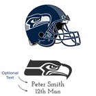 Seattle Seahawks - Engraved Football Whiskey Decanter And 4 Glasses In Woodbox