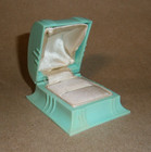 Vintage Art Deco Light Green Celluloid Bakelite Presentation Ring Box Display