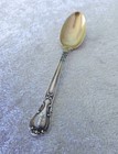 4 Gorham Chantilly 1895 Sterling Silver Demitasse Spoons Goldwash 4 1 4  Mono De