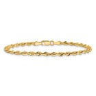 10k Yellow Gold 2 8mm Semi-solid Rope Chain Anklet 9 