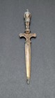 Reims Vintage Antique Letter Opener Dagger France 45 Joan Of Arc Figural Bronze