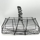 Vintage French Wire Egg Basket Hand Twisted Gathering Container Handle Metal