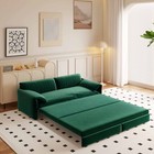 Queen Pull Out Sleeper Sofa Bed convertible Velvet Loveseat Couch W side Storage