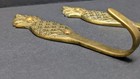 Vintage Salvage Solid Brass 2 Pineapple Motif Gold Robe Towel Key Hat Hook Pair