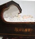 Antique American Circa 1780  Baby Rocking Cradle Bed Original Painted Flowers