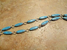 7  Fine Vintage Southwestern Sterling Silver Turquoise Link Bracelet
