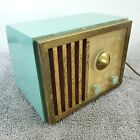Rca Victor Tube Radio Model 75x12 Am Turquoise Blue Vintage Mcm Works